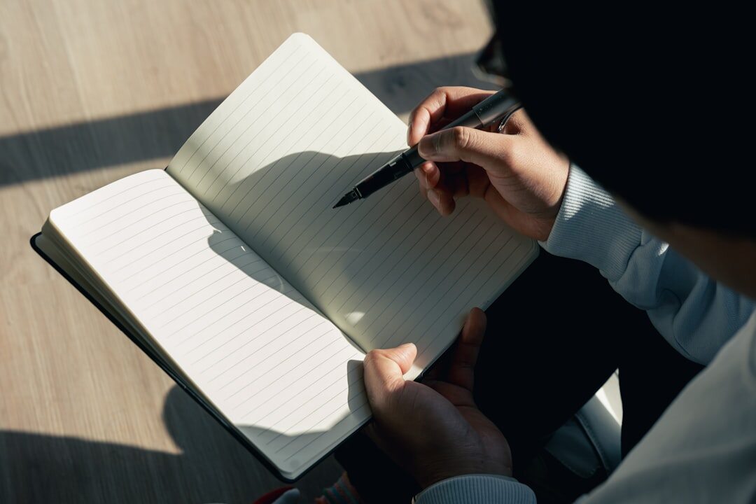 professional reviewing notes