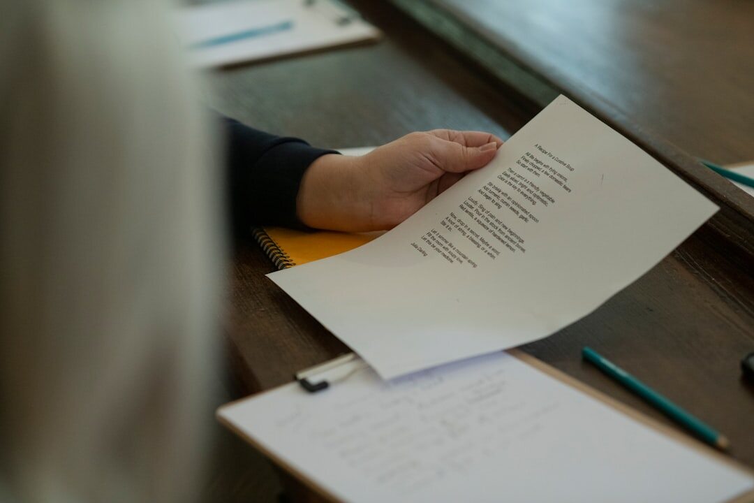 person reviewing documents
